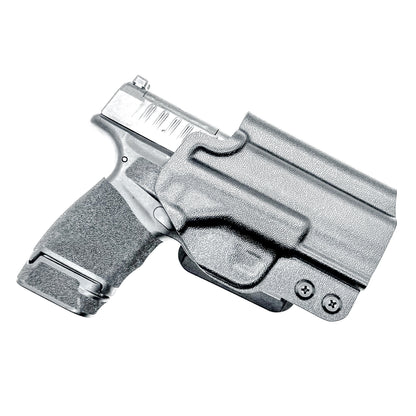 OWB Outside Waistband Holster for the Springfield Armory Hellcat in black with a 4BROS 1.5" Belt Slide.