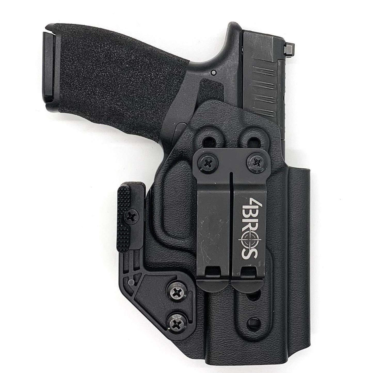 For the best IWB Kydex Inside Waistband Holster for the  Springfield Armory Hellcat Pro with or without a red dot sight, shop Four Brothers 4BROS Holsters. 