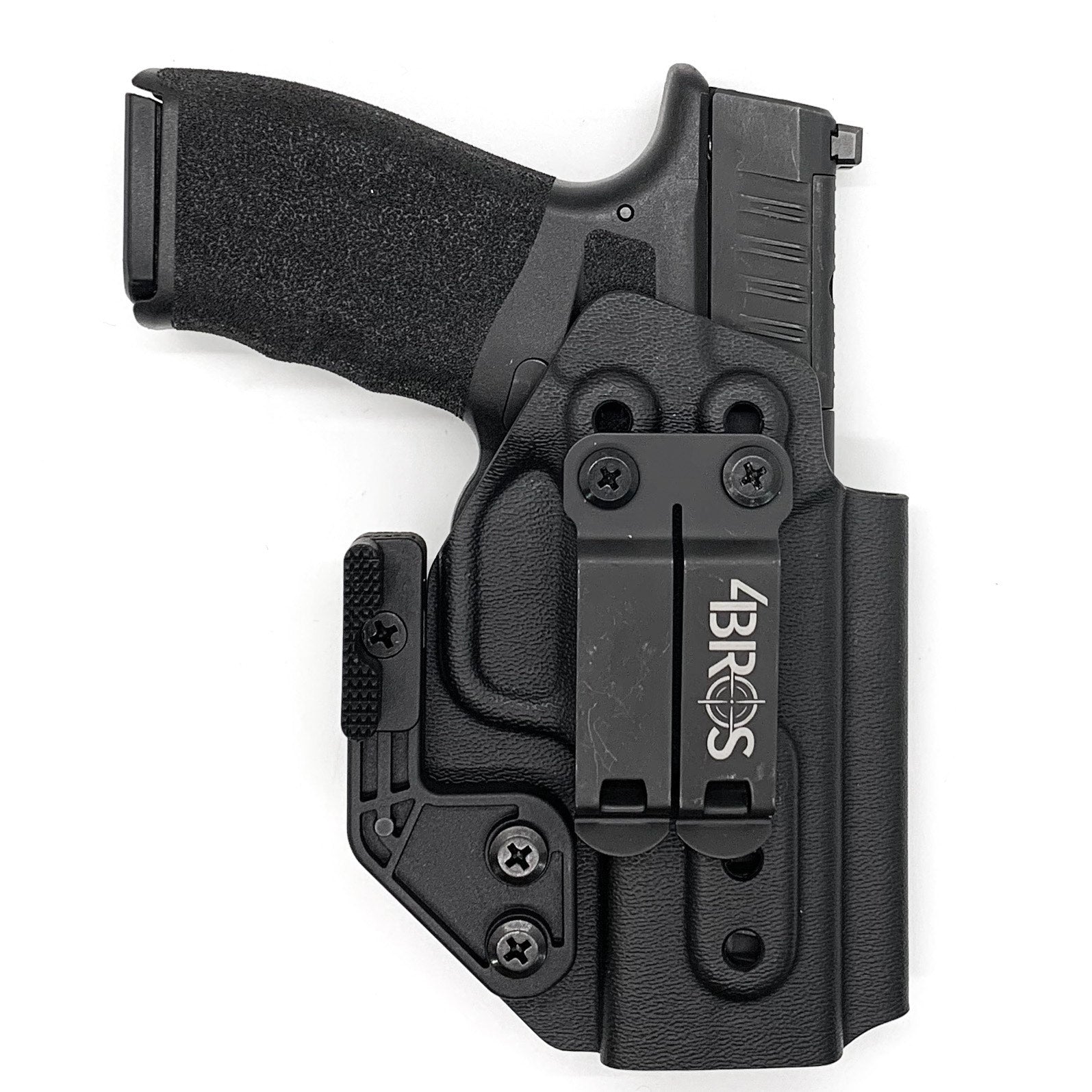 For the best IWB Kydex Inside Waistband Holster for the  Springfield Armory Hellcat Pro with or without a red dot sight, shop Four Brothers 4BROS Holsters. 