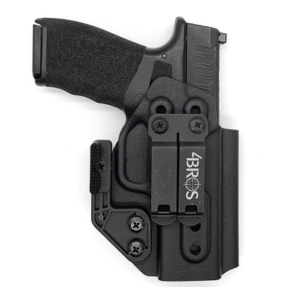 For the best IWB Kydex Inside Waistband Holster for the  Springfield Armory Hellcat Pro with or without a red dot sight, shop Four Brothers 4BROS Holsters. 