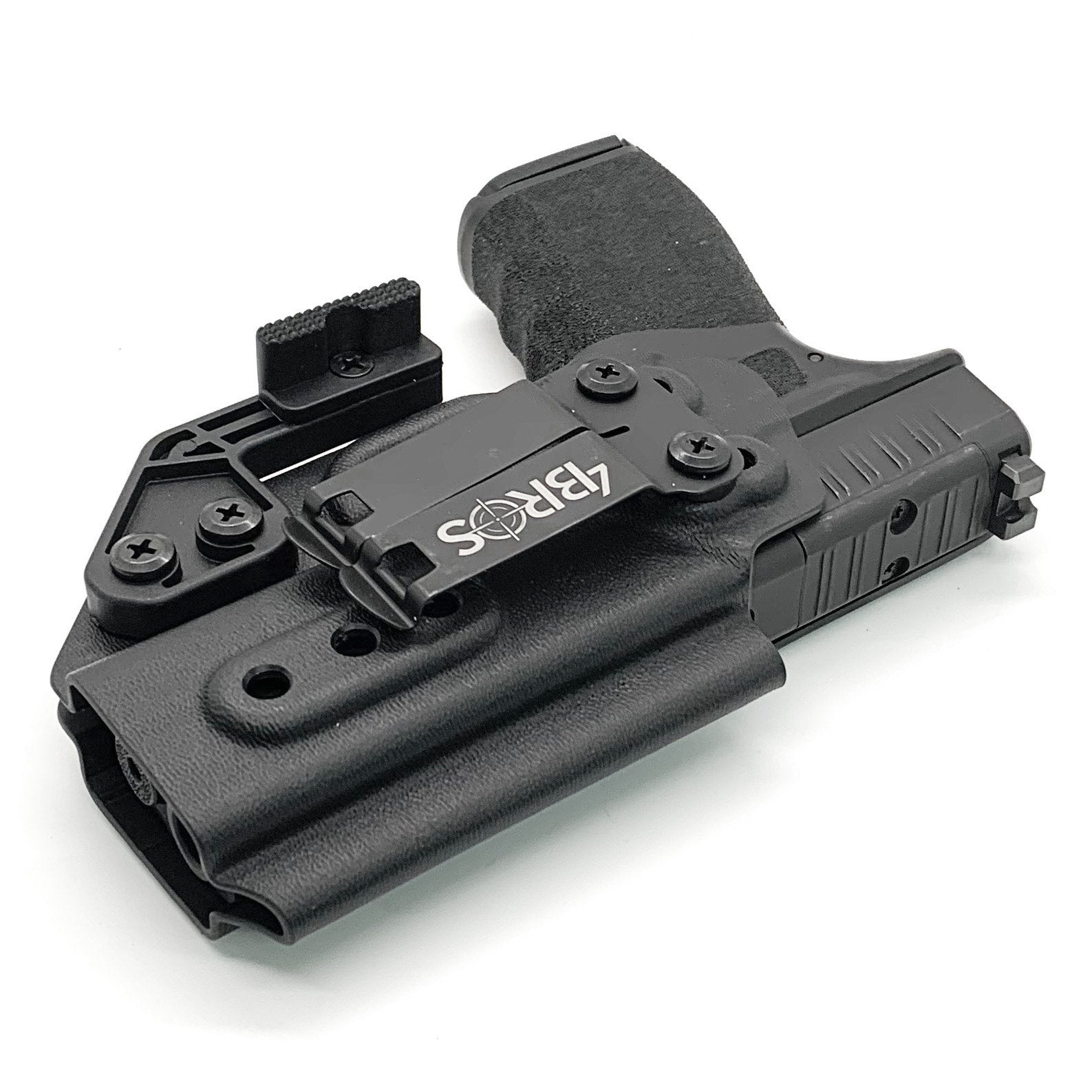 For the best IWB Kydex Inside Waistband Holster for the  Springfield Armory Hellcat Pro with or without a red dot sight, shop Four Brothers 4BROS Holsters. 