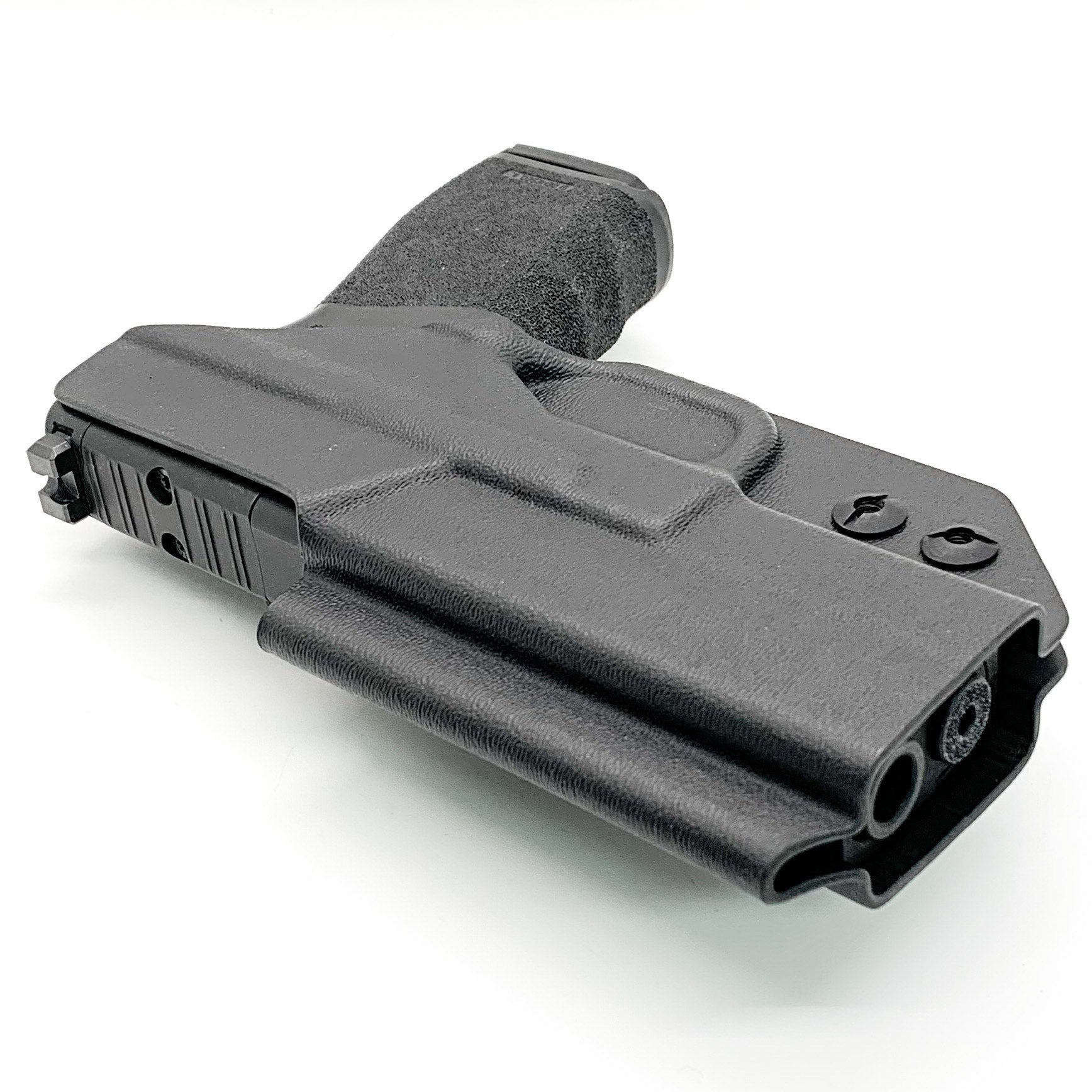 For the best IWB Kydex Inside Waistband Holster for the  Springfield Armory Hellcat Pro with or without a red dot sight, shop Four Brothers 4BROS Holsters. 