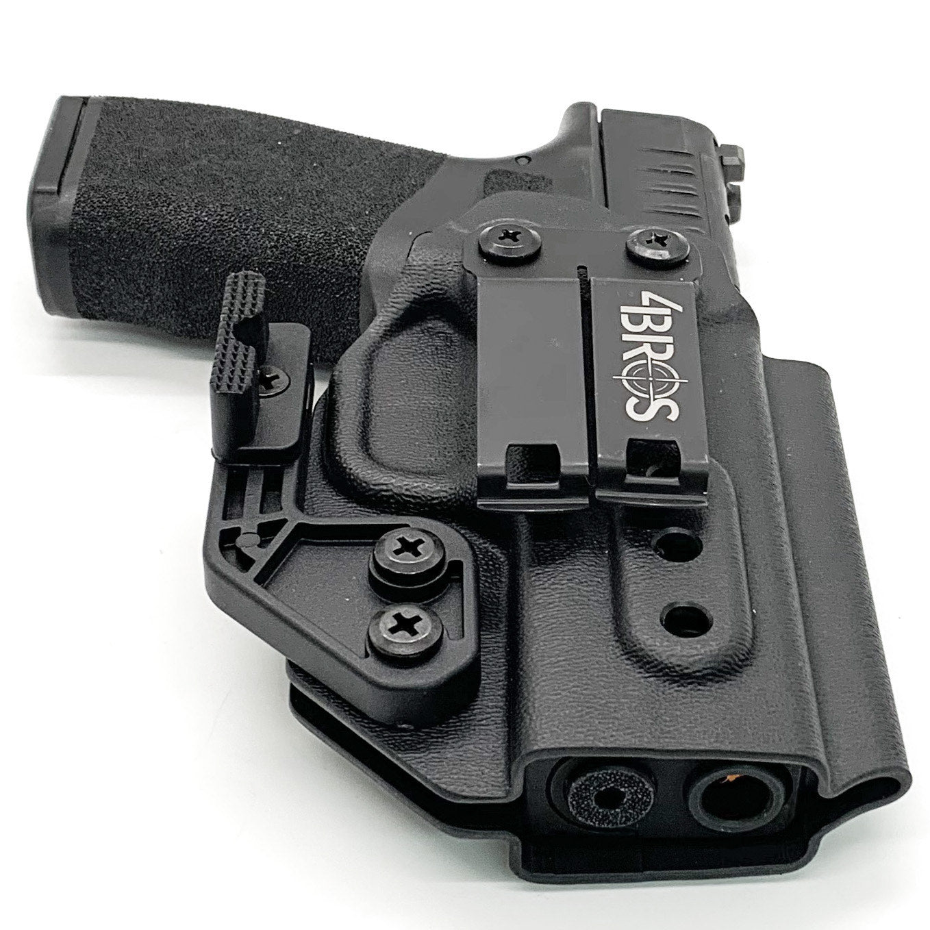 For the best IWB Kydex Inside Waistband Holster for the  Springfield Armory Hellcat Pro with or without a red dot sight, shop Four Brothers 4BROS Holsters. 