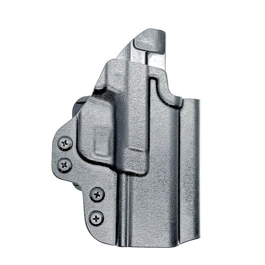 Right-hand OWB holster for Springfield Hellcat Pro with 4BROS 1.5-inch Belt Slide attachment, shown in black Kydex.