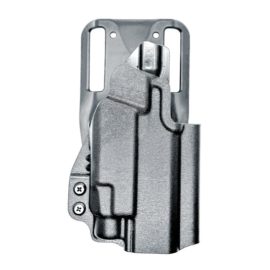 OWB competition-style holster for Springfield 1911 DS Prodigy 4.25" & TLR-7 HL-X. Red dot and suppressor sight compatible, open muzzle, adjustable cant. USA Made.