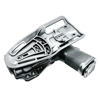 OWB competition-style holster for Springfield 1911 DS Prodigy 4.25" & TLR-7 HL-X. Red dot and suppressor sight compatible, open muzzle, adjustable cant. USA Made.