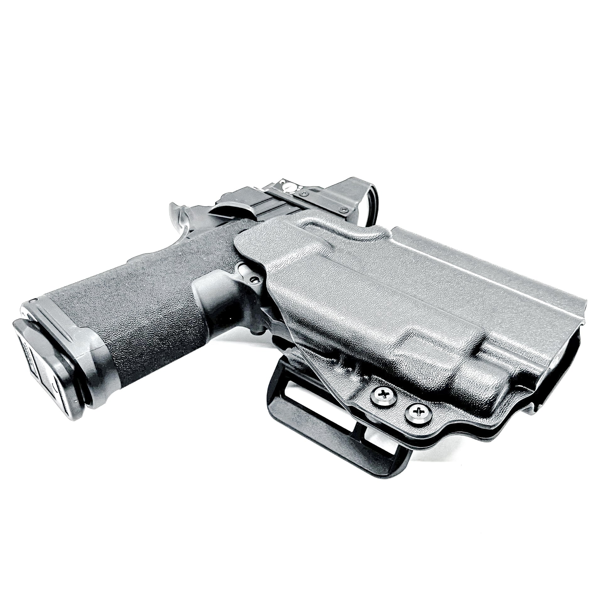 Outside Waistband Kydex holster for Springfield Prodigy 1911 DS 4.25" and 3.5" & TLR-7 HL-X – red dot compatible, adjustable retention. Made in the USA.