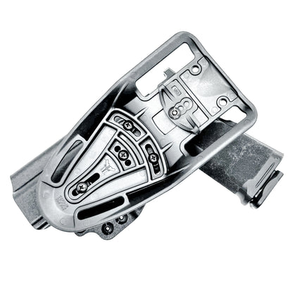 OWB competition-style holster for Springfield 1911 DS Prodigy 5" & TLR-7 HL-X. Red dot and suppressor sight compatible, open muzzle, adjustable cant. USA Made.