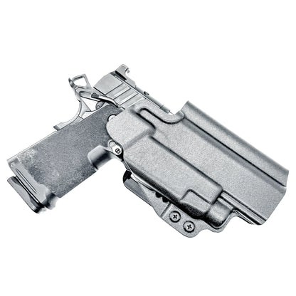 Outside Waistband Kydex holster for Springfield Prodigy 1911 DS 4.25" and 5" & TLR-7 HL-X – red dot compatible, adjustable retention. Made in the USA.