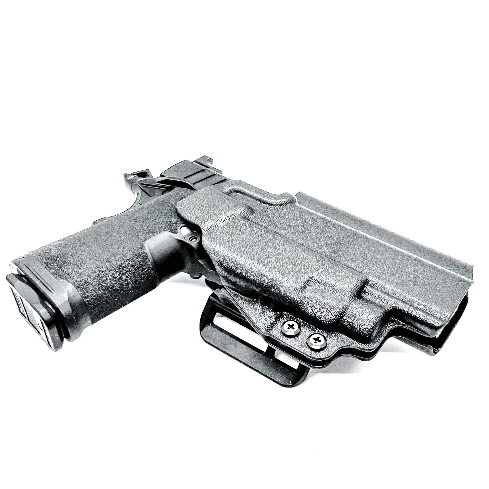 Outside Waistband Kydex holster for Springfield Prodigy 1911 DS 4.25" and 5" & TLR-7 HL-X – red dot compatible, adjustable retention. Made in the USA.