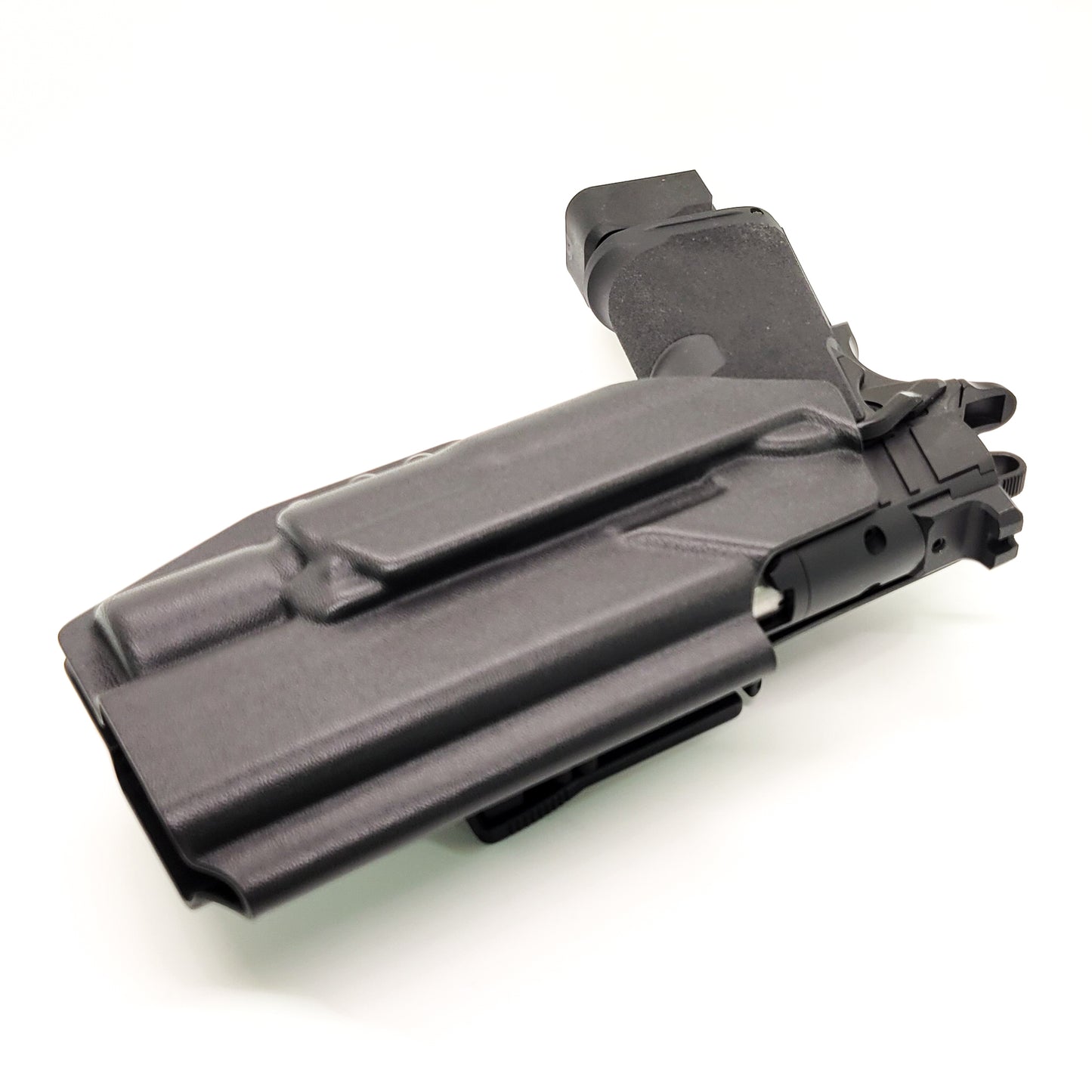 For the best Outside Waistband OWB Holster for the Springfield Armory 1911 DS Prodigy 5" & 4.25" and Surefire X300U A or B, shop Four Brothers 4BROS Holsters. 