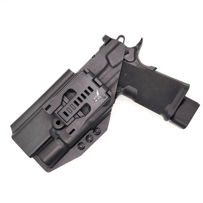 For the best Outside Waistband OWB Holster for the Springfield Armory 1911 DS Prodigy 5" & 4.25" and Surefire X300U A or B, shop Four Brothers 4BROS Holsters. 