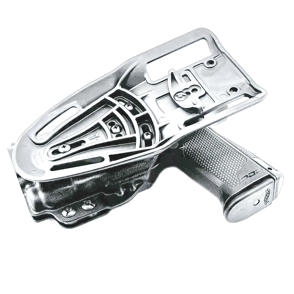 Springfield Echelon 4.5F competition OWB holster for USPSA, 3-Gun, and Steel Challenge. Adjustable retention and durable .093” thermoplastic