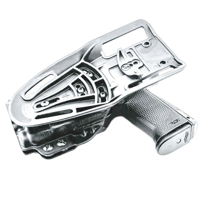 Springfield Echelon 4.5F competition OWB holster for USPSA, 3-Gun, and Steel Challenge. Adjustable retention and durable .093” thermoplastic