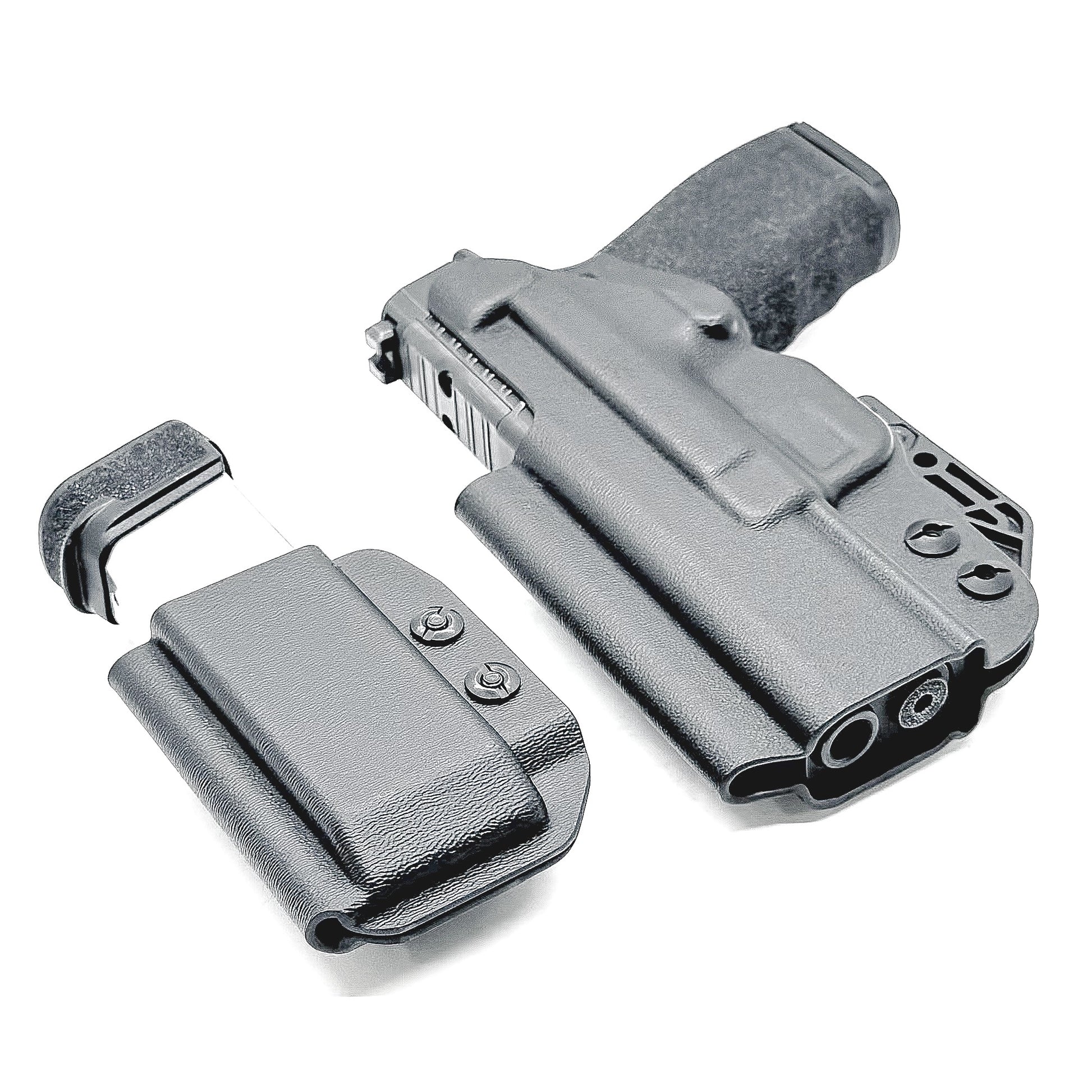 Black holster and magazine pouch set for the  Springfield Armory Hellcat Pro in black form Four Brothers Holsters.