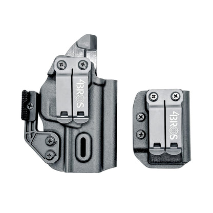 Black holster and magazine pouch set for the  Springfield Armory Hellcat Pro in black form Four Brothers Holsters.