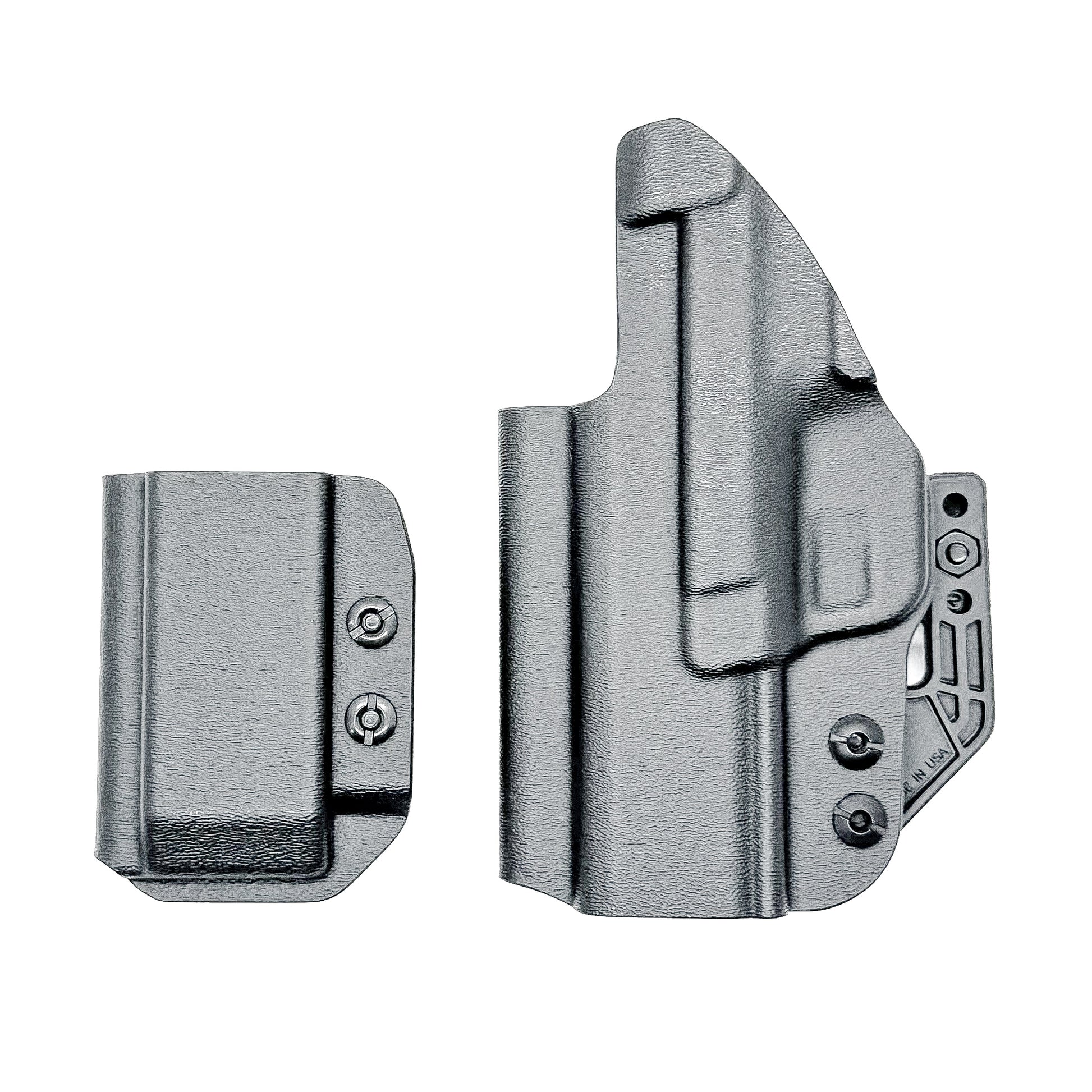 Black holster and magazine pouch set for the  Springfield Armory Hellcat Pro in black form Four Brothers Holsters.
