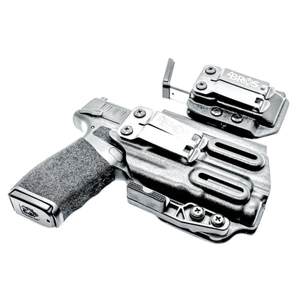 Four Brothers Holsters Inside the Waistband IWB Holster & Magazine Carrier combo for the Springfield Armory Hellcat Pro with SureFire XC3 Sub.