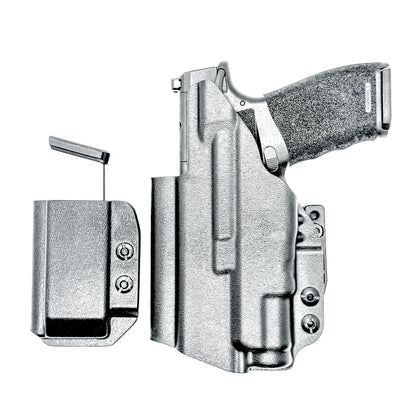 Four Brothers Holsters Inside the Waistband IWB Holster & Magazine Carrier combo for the Springfield Armory Hellcat Pro with SureFire XC3 Sub.