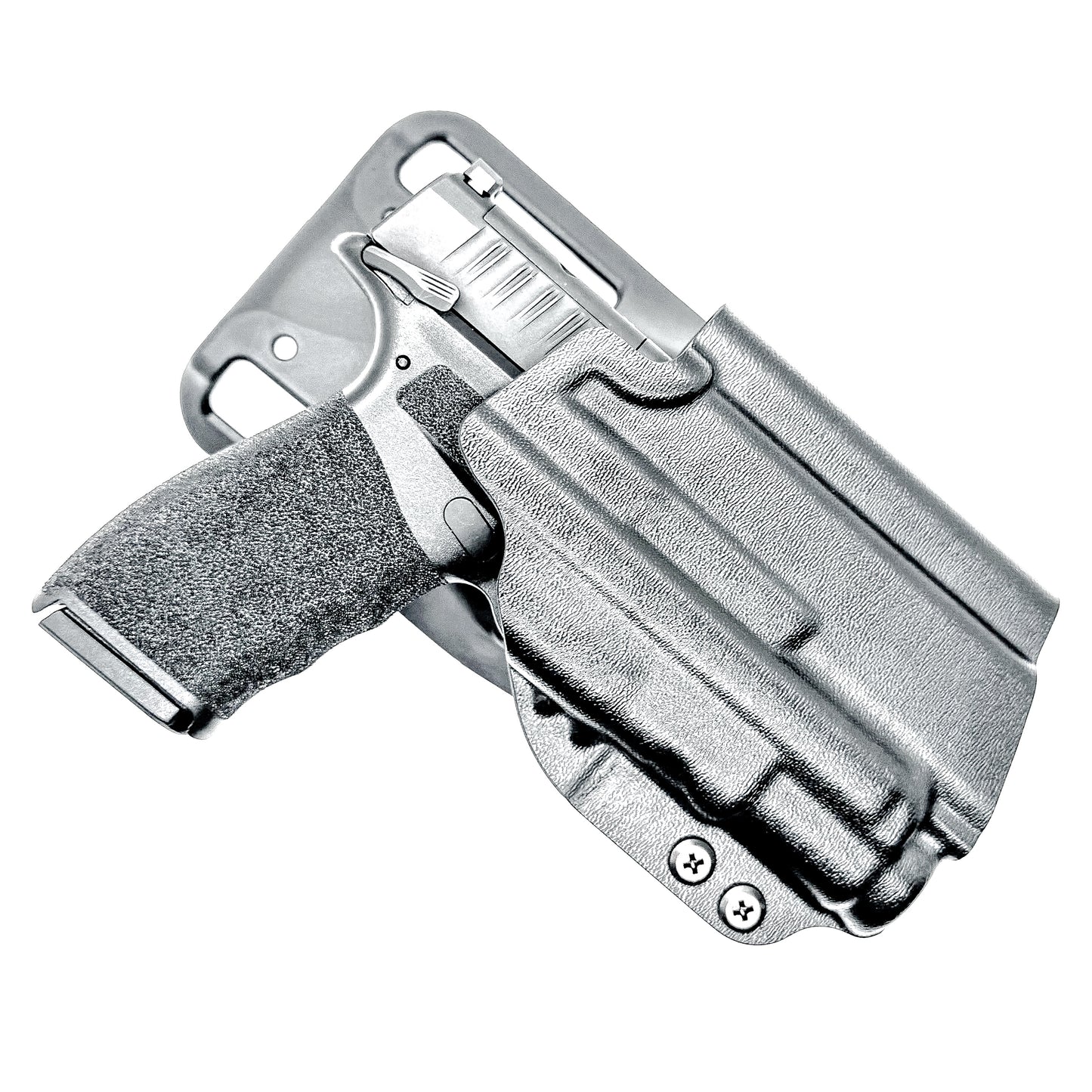 For the best Outside the Waistband Light Duty & Competition Kydex Holster for the Springfield Hellcat Pro with SureFire XC3 Sub shop Four Brothers Holsters.