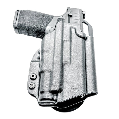 For the best Outside the Waistband Light Duty & Competition Kydex Holster for the Springfield Hellcat Pro with SureFire XC3 Sub shop Four Brothers Holsters.