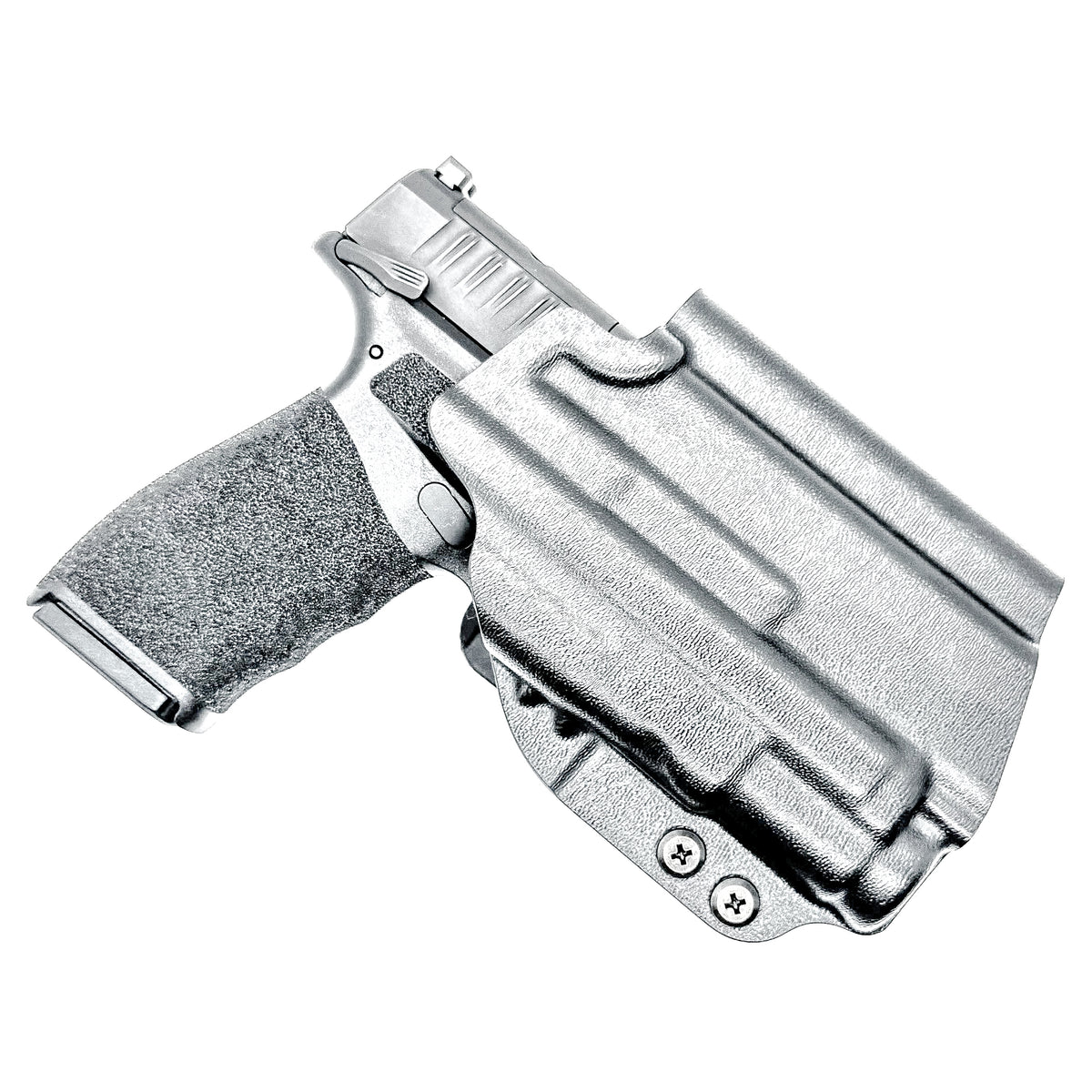 For the best Outside the Waistband OWB Kydex Holster for the Springfield Armory Hellcat Pro & SureFire XC3 Sub, shop Four Brothers Holsters.