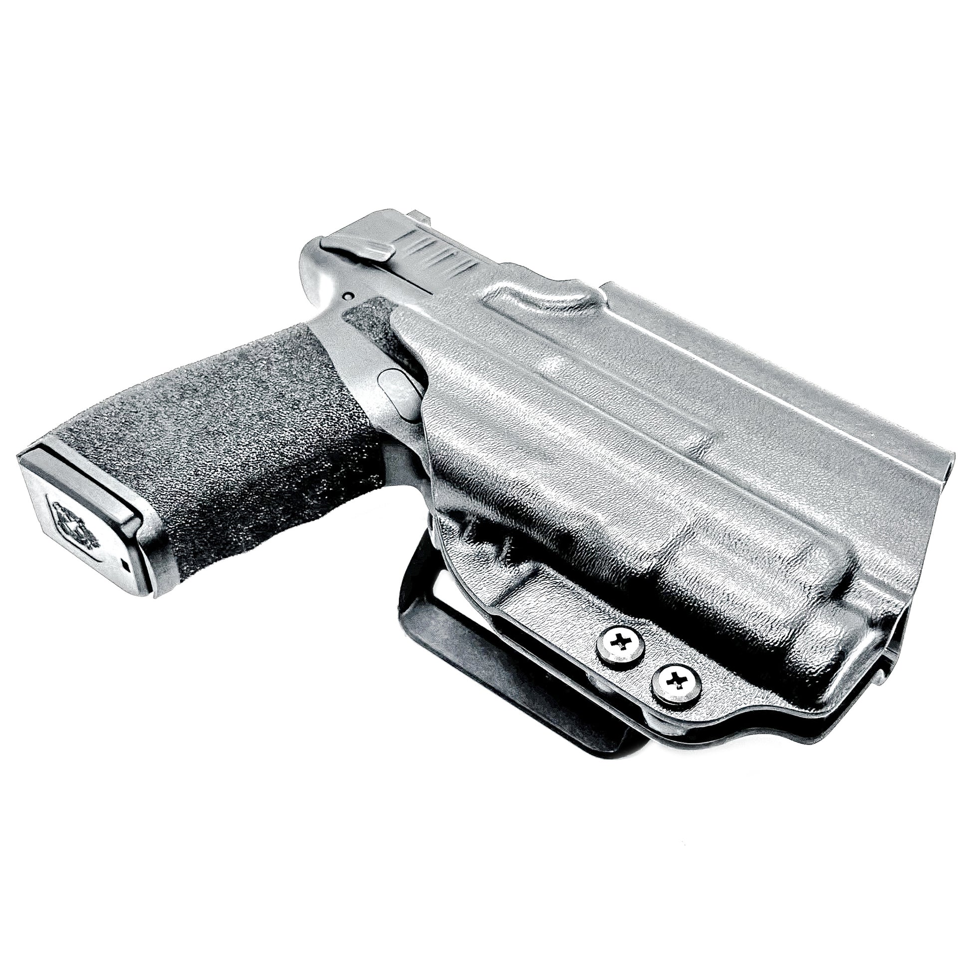 For the best Outside the Waistband OWB Kydex Holster for the Springfield Armory Hellcat Pro & SureFire XC3 Sub, shop Four Brothers Holsters.