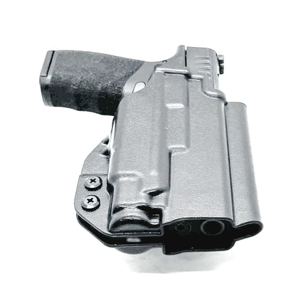 Black OWB Holster for the Springfield Armory Hellcat Pro with the Streamlight TLR-7 Sub Light shown with the 4BROS 1.5" Belt Slide.