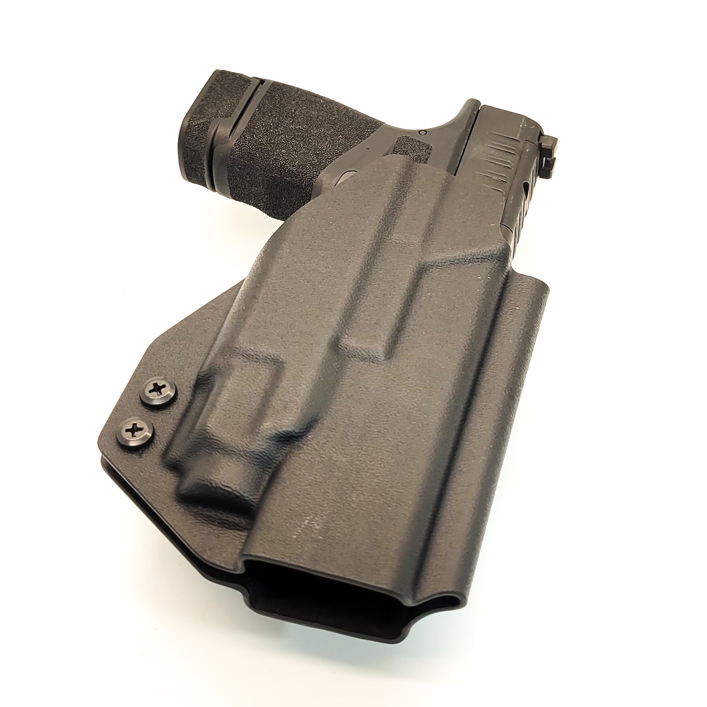 For the best Outside Waistband OWB Holster for the Springfield Hellcat Micro Compact or Hellcat RDP pistol & Streamlight TLR-8 Sub, shop Four Brothers Holsters.