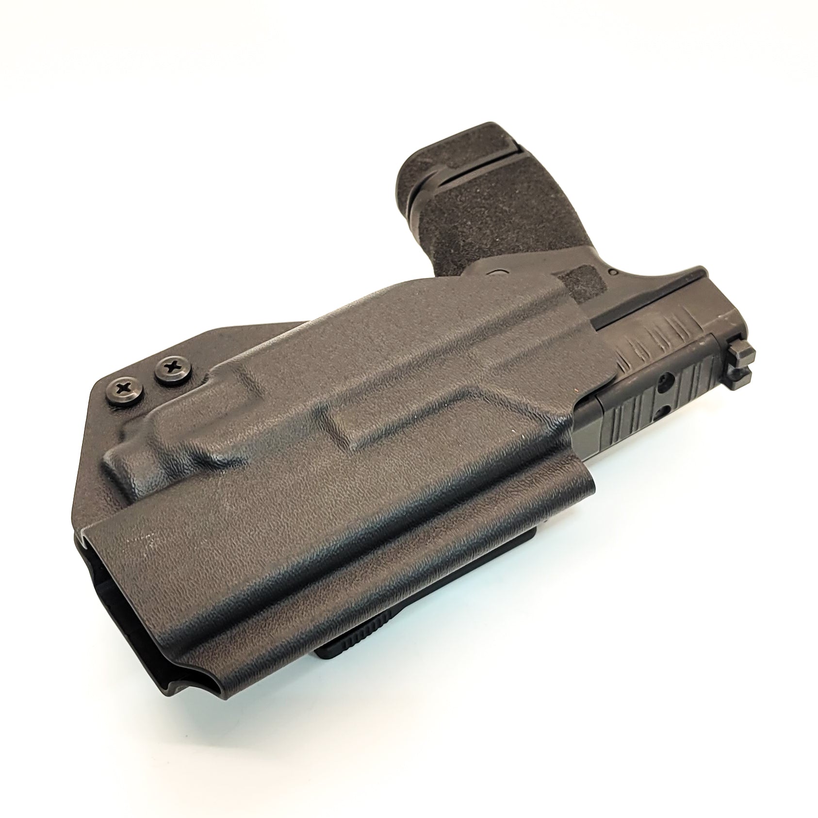 For the best Outside Waistband OWB Holster for the Springfield Hellcat Micro Compact or Hellcat RDP pistol & Streamlight TLR-8 Sub, shop Four Brothers Holsters.