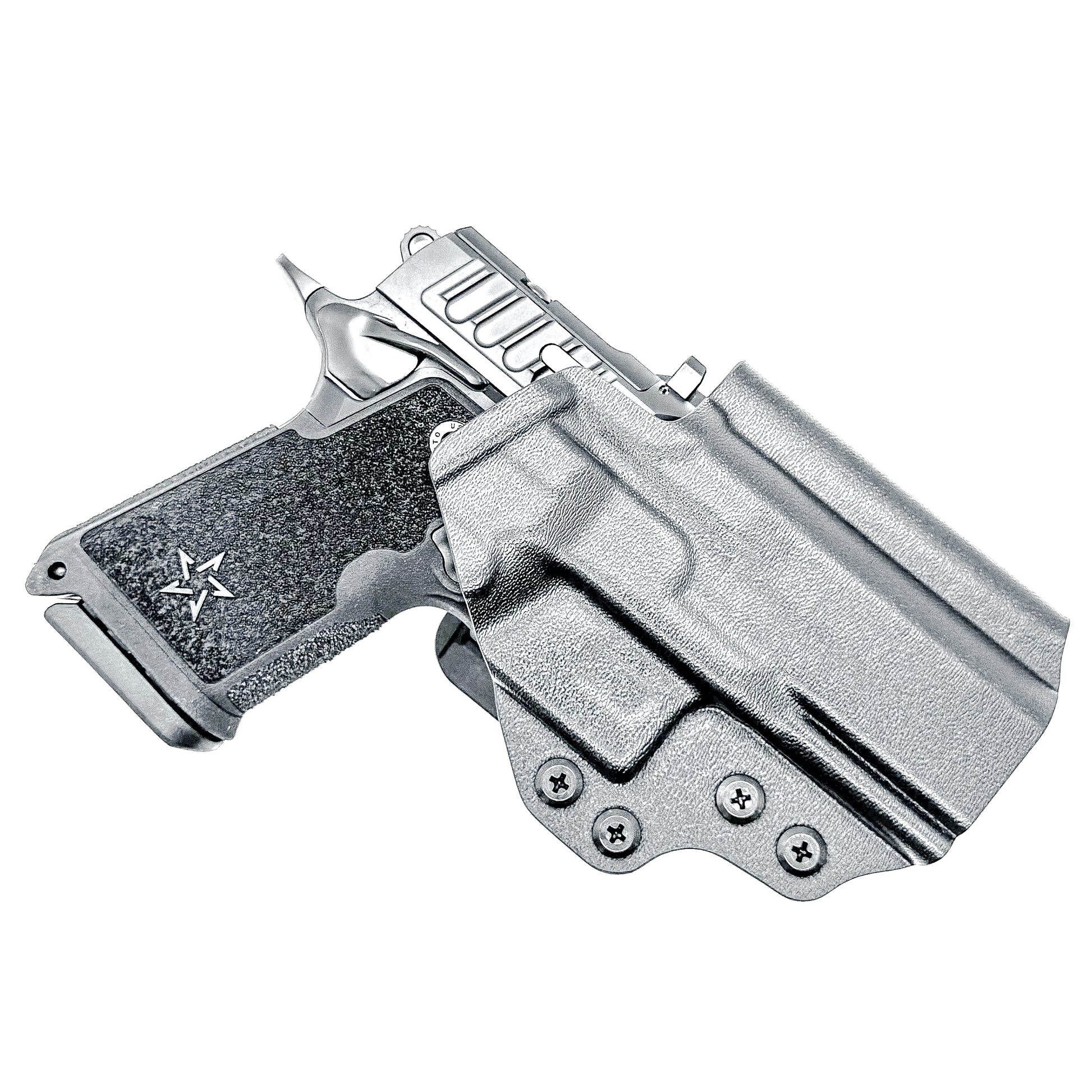 Precision-fit OWB outside the waistband holster for the Staccato HD C3.6 from Four Brothers. Durable, secure, and optics-ready with adjustable retention.