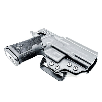 Precision-fit OWB outside the waistband holster for the Staccato HD C3.6 from Four Brothers. Durable, secure, and optics-ready with adjustable retention.