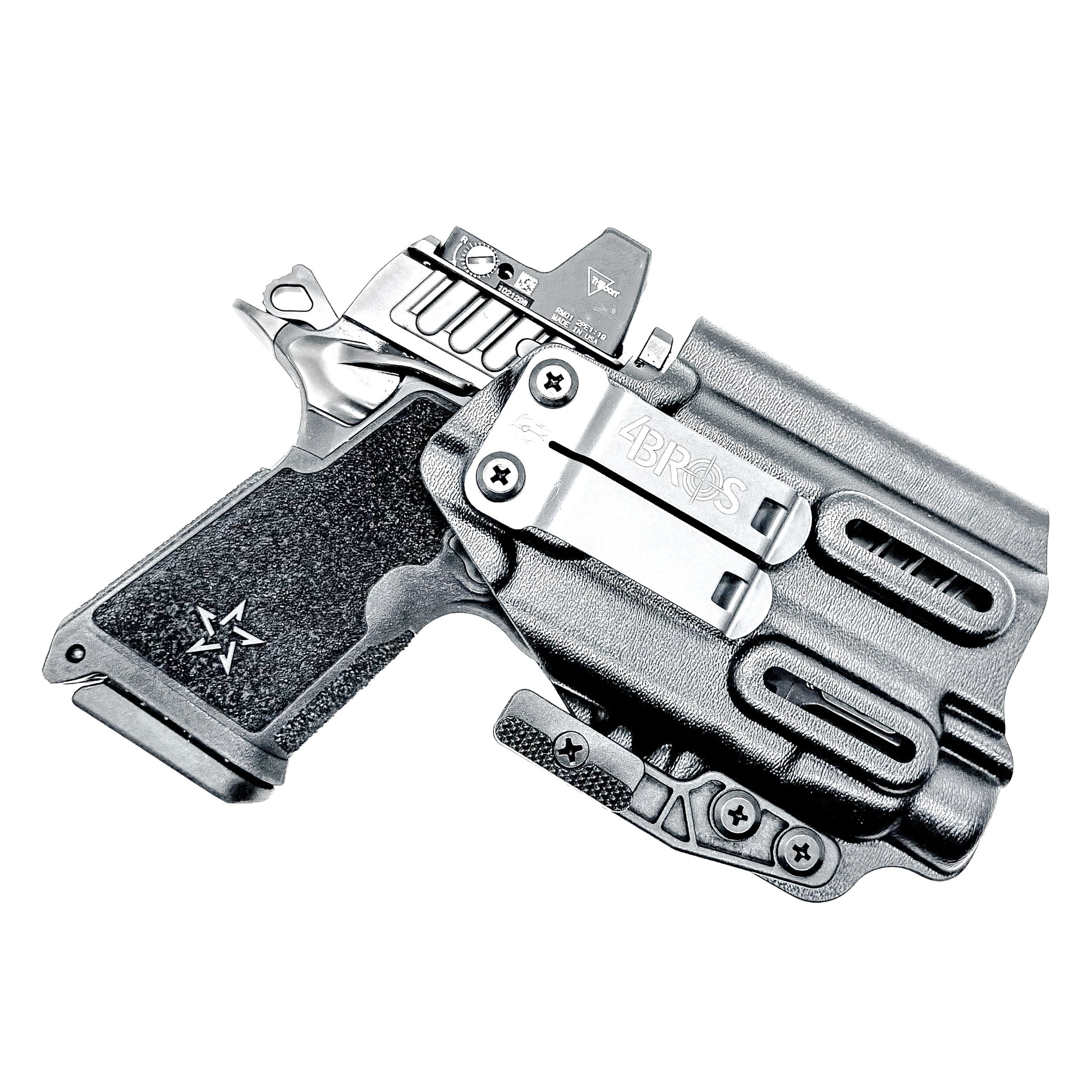 Precision-fit IWB inside the waistband holster for the Staccato HD C3.6 and Streamlight TLR-7 HL-X from Four Brothers. Designed for comfort and concealment.