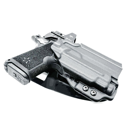 Precision-fit OWB outside the waistband duty & competition holster for the Staccato HD C3.6 and Streamlight 1913 TLR-7 Sub from Four Brothers. Made in the USA.