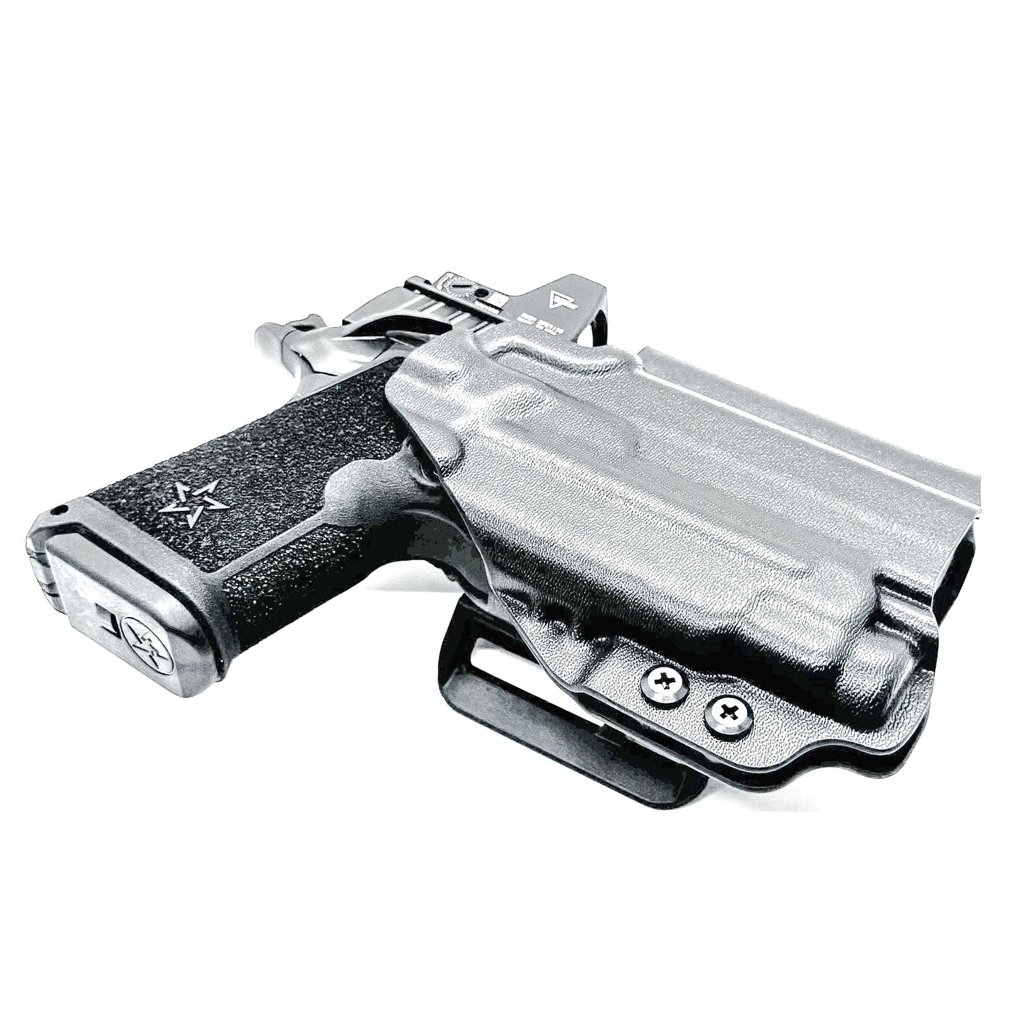 Precision-fit OWB outside waistband holster for the Staccato HD C3.6 and Streamlight 1913 TLR-7 Sub from Four Brothers. Designed for comfort & concealment.