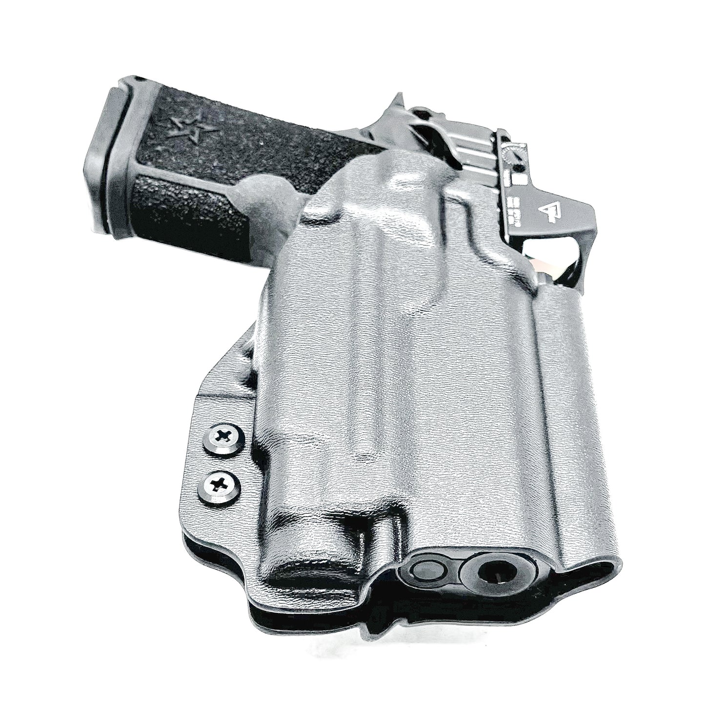Precision-fit OWB outside waistband holster for the Staccato HD C3.6 and Streamlight 1913 TLR-7 Sub from Four Brothers. Designed for comfort & concealment.