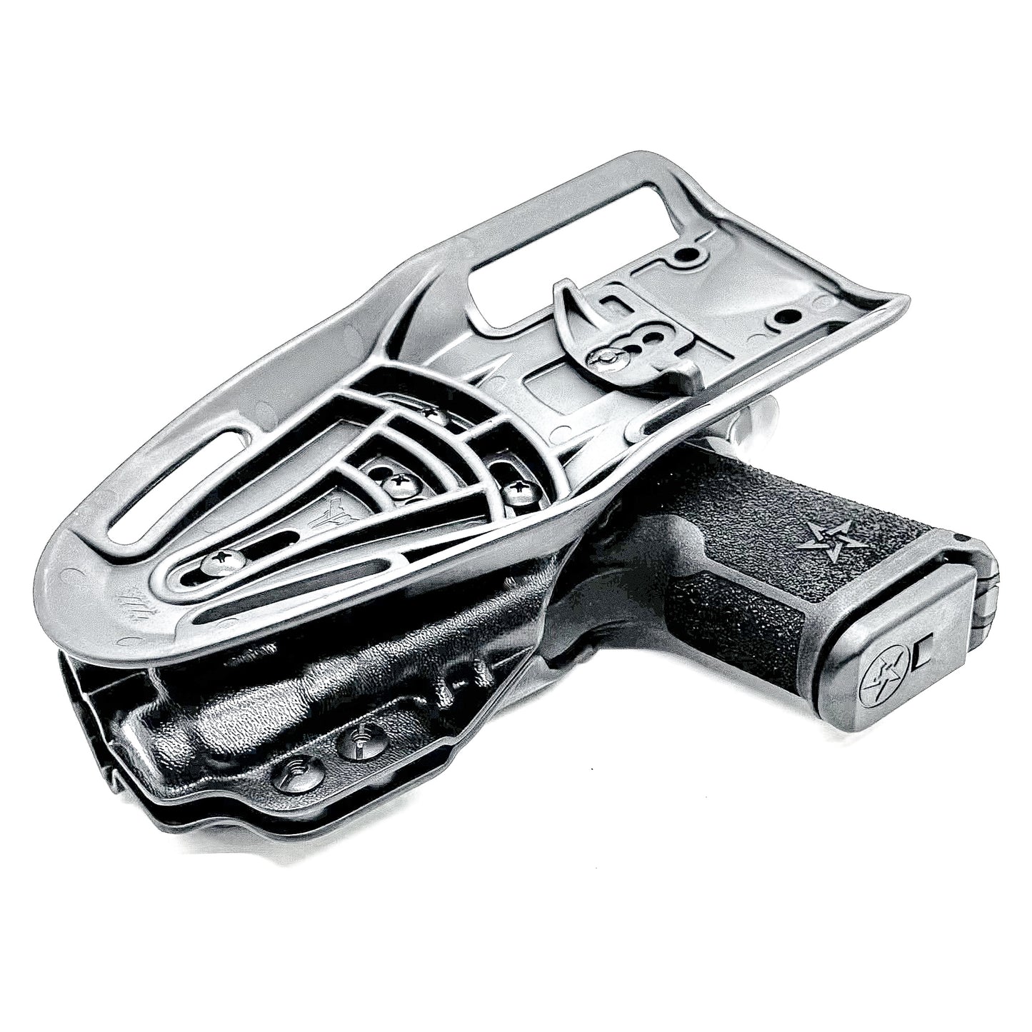 Precision-fit OWB outside the waistband duty & competition holster for the Staccato HD C3.6 and Streamlight TLR-7 X from Four Brothers