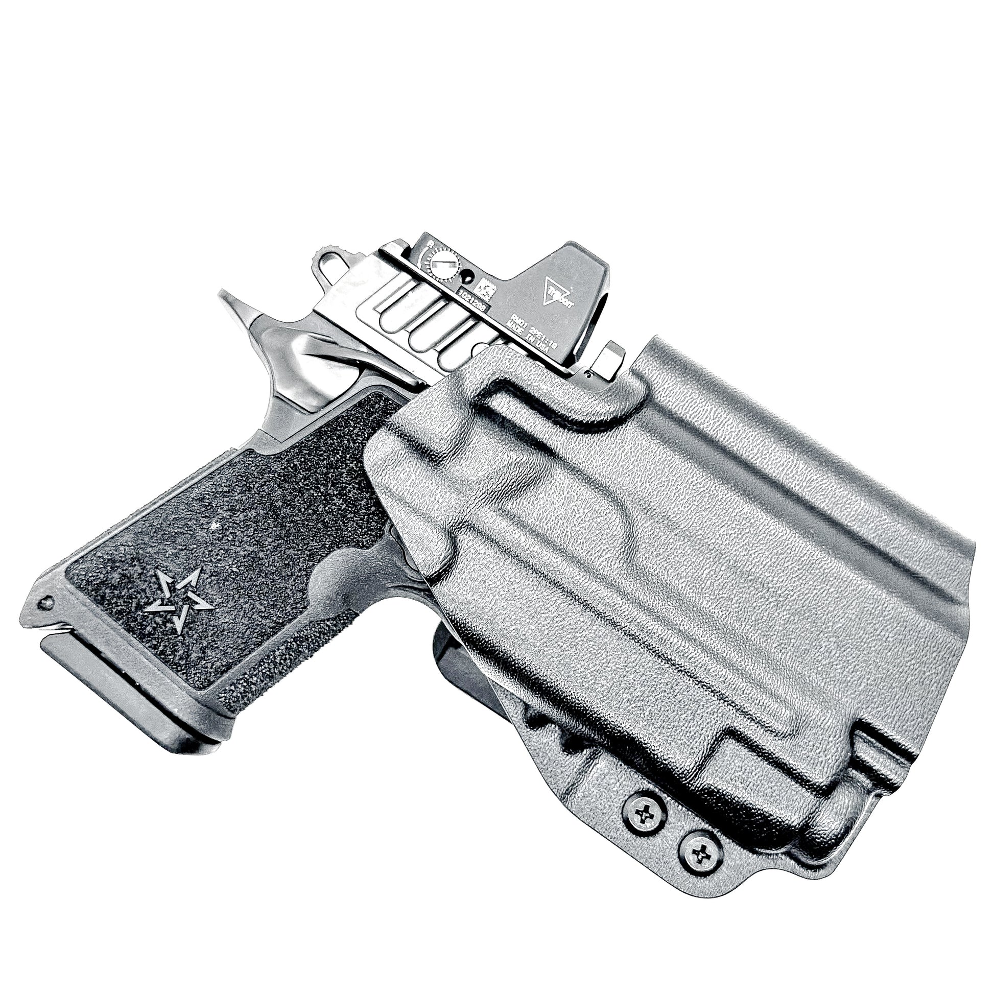 Precision-fit OWB Outside Waistband holster for the Staccato HD C3.6 and Streamlight TLR-7 X from Four Brothers