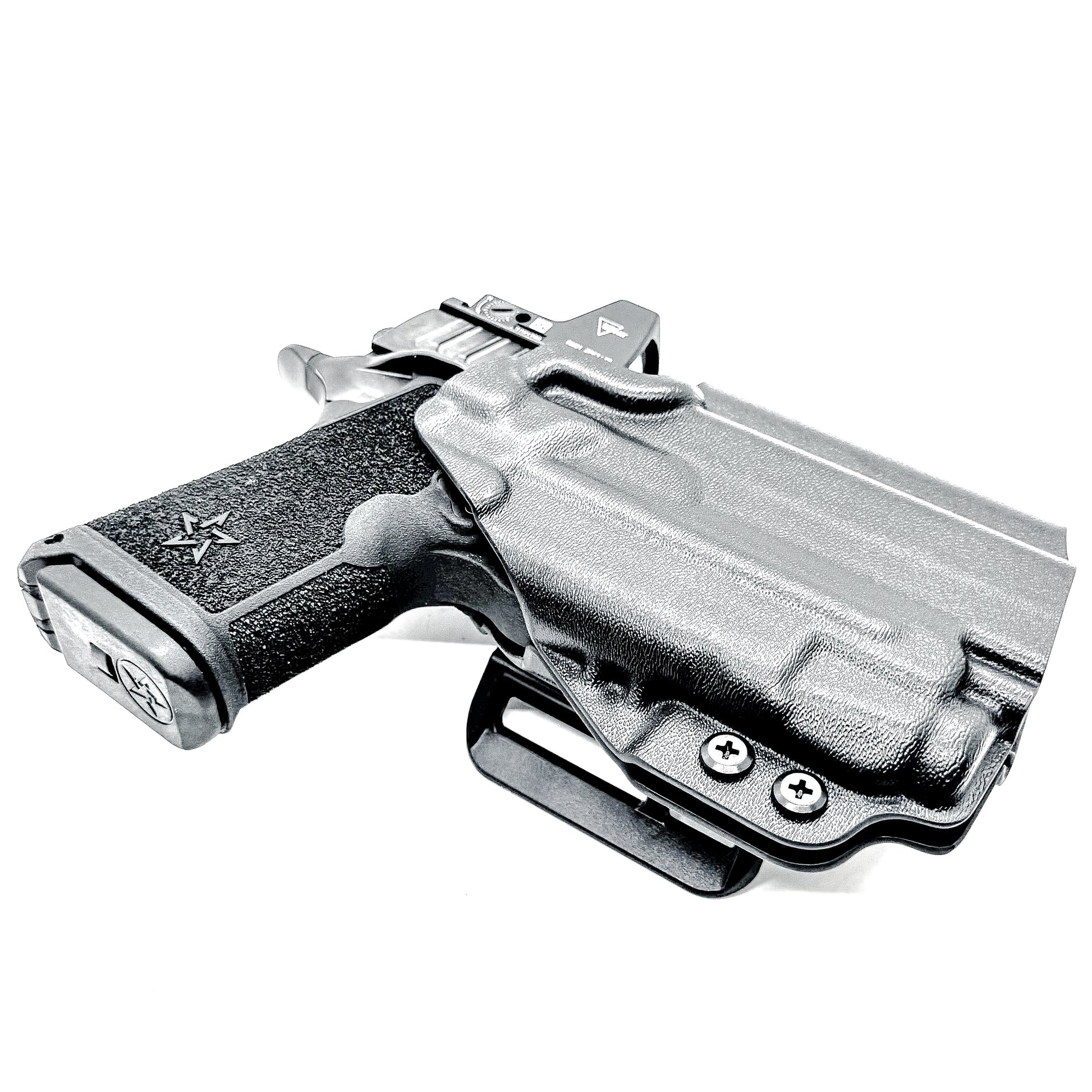 Precision-fit OWB Outside Waistband holster for the Staccato HD C3.6 and Streamlight TLR-7 X from Four Brothers