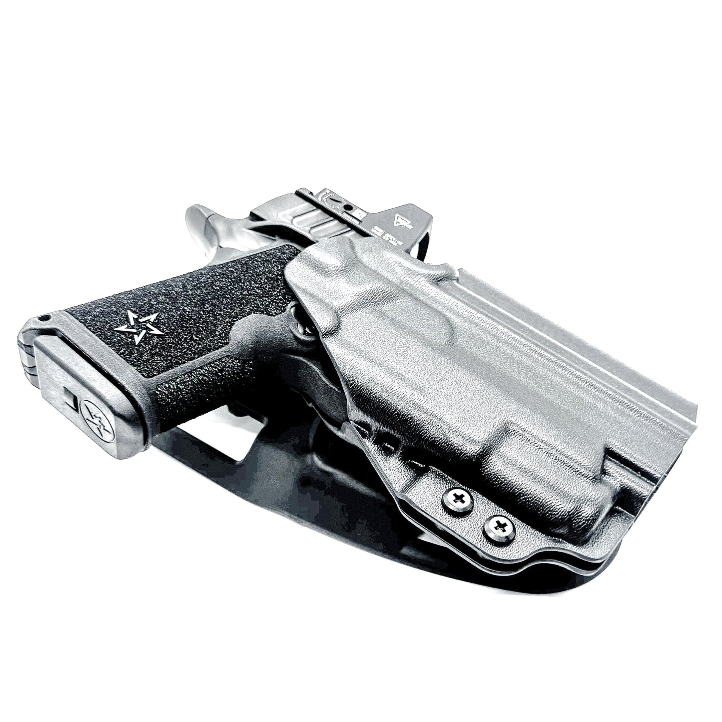 OWB outside the waistband duty & competition holster for the Staccato HD C4X and Surefire XC3 from Four Brothers