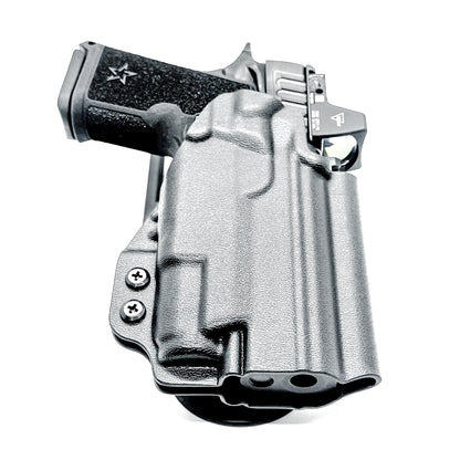 OWB outside the waistband duty & competition holster for the Staccato HD C4X and Surefire XC3 from Four Brothers