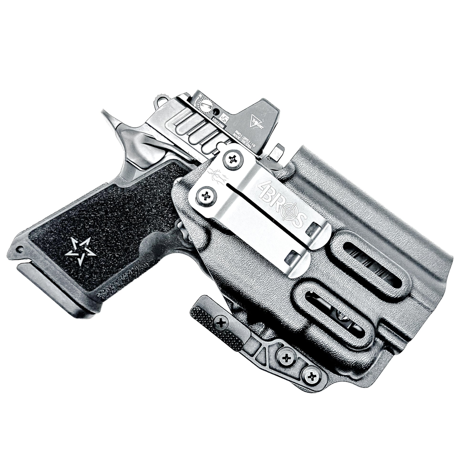 IWB inside the waistband holster for the Staccato HD C4X and Surefire XC3 from Four Brothers