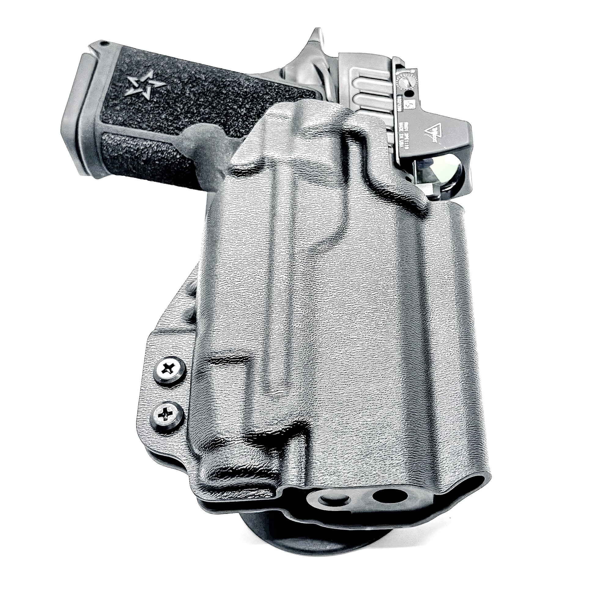 OWB outside the waistband duty & competition holster for the Staccato HD C4X and Streamlight TLR-7 X and A from Four Brothers