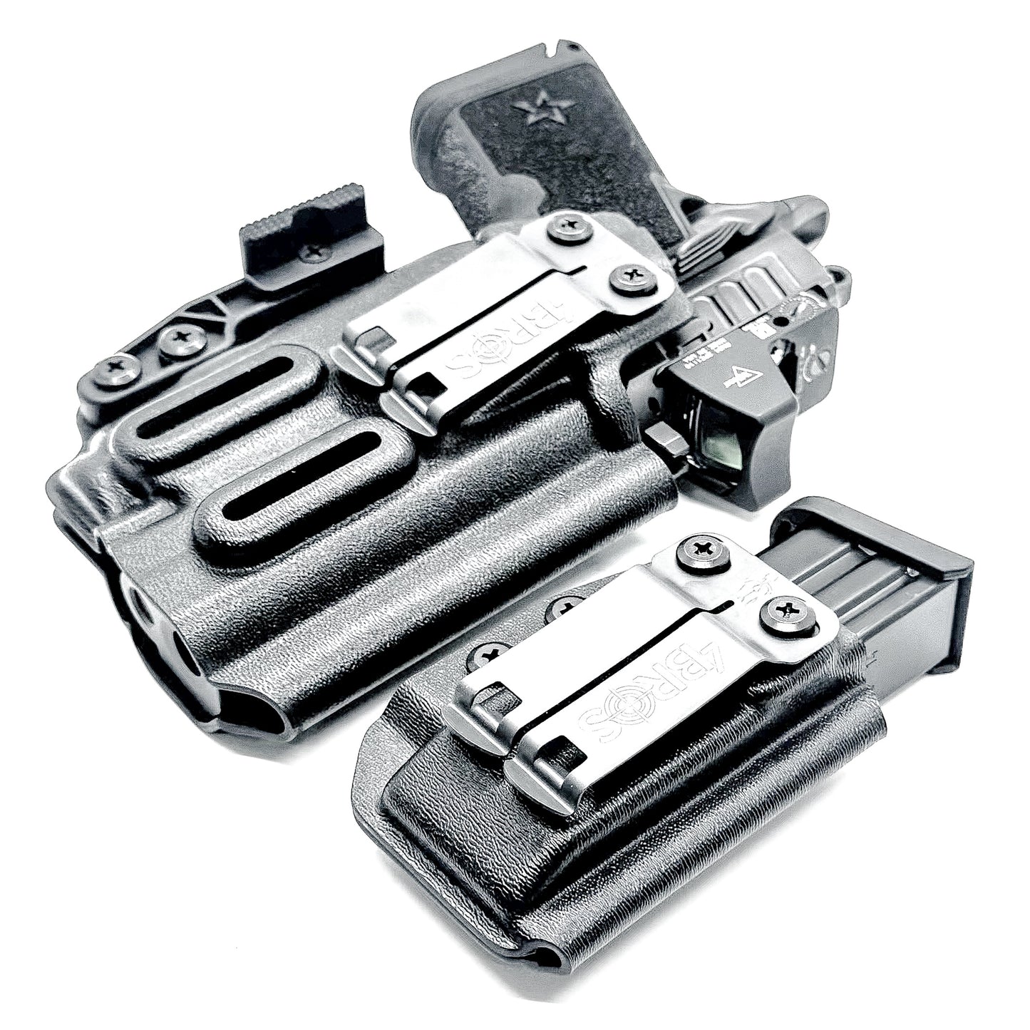 Inside Waistband (IWB) holster for Staccato HD C4X with Streamlight TLR-7 X and 9MM mag carrier