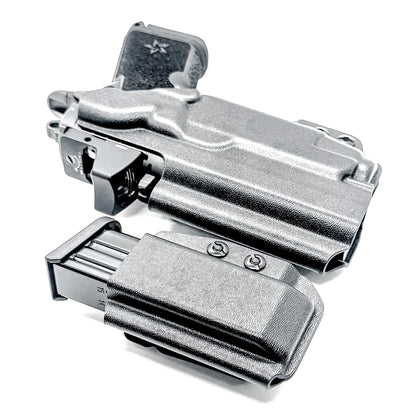 Inside Waistband (IWB) holster for Staccato HD C4X with Streamlight TLR-7 X and 9MM mag carrier