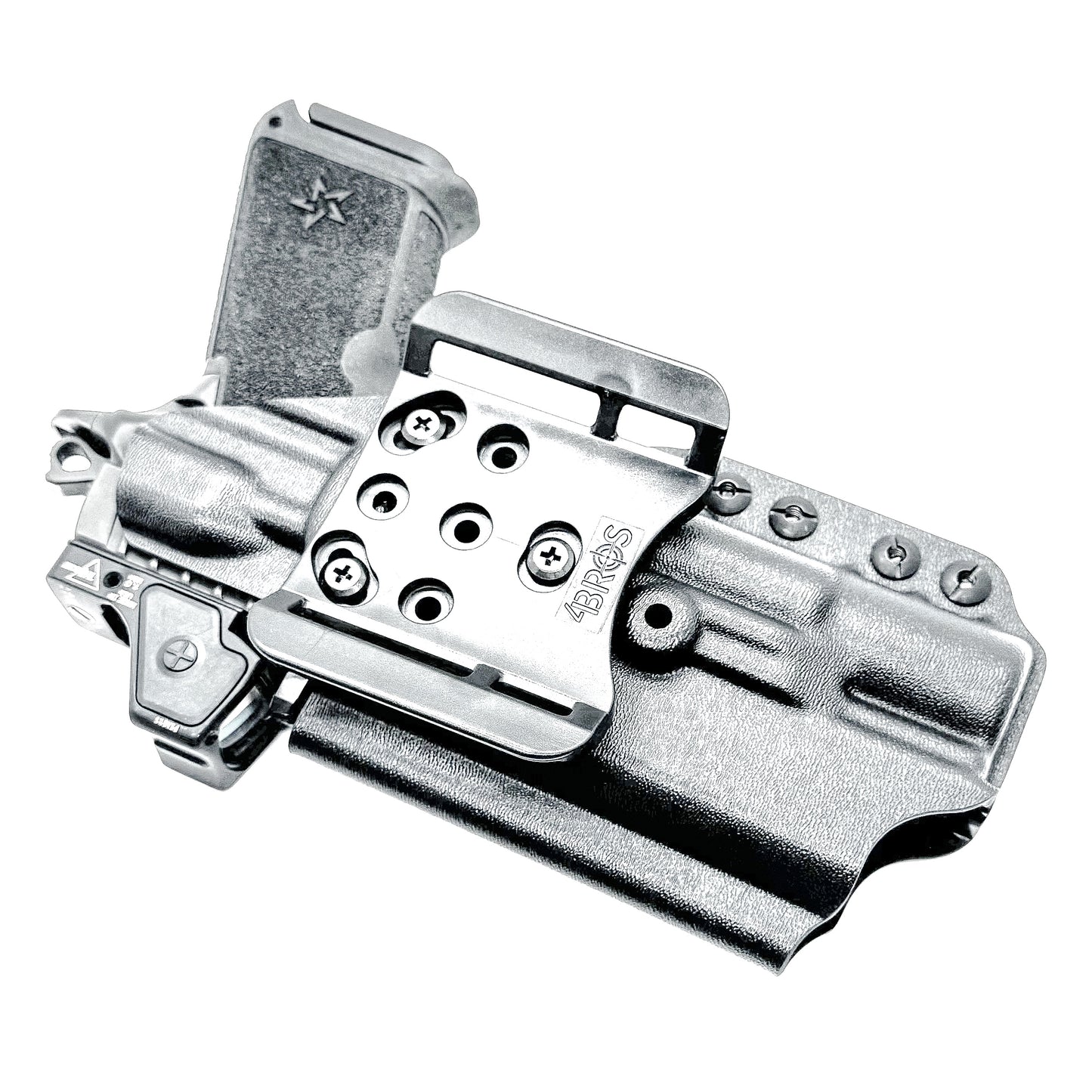 Black OWB holster for Staccato HD P4.5 with Surefire X300U-A/B