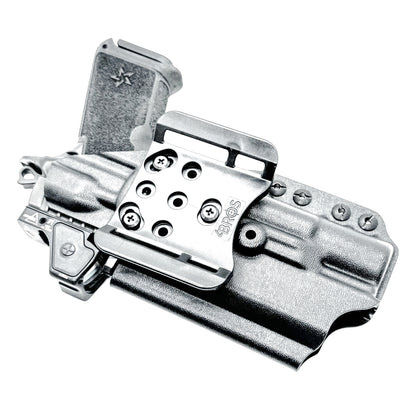 Black OWB holster for Staccato HD P4.5 with Surefire X300U-A/B