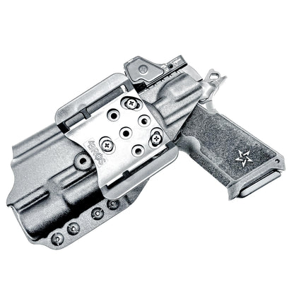 Black OWB holster for Staccato HD P4.5 with Surefire X300U-A/B