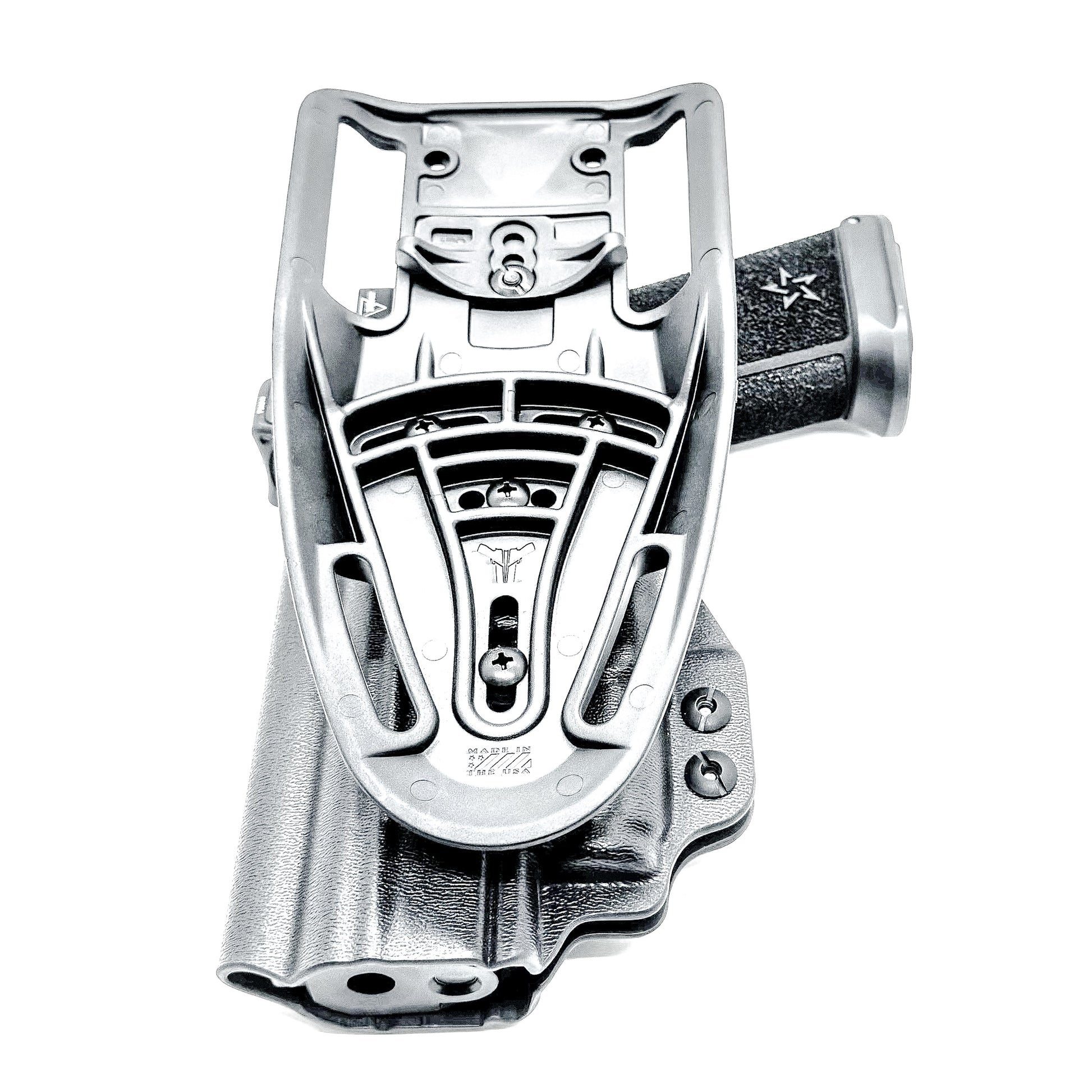 OWB outside the waistband duty & competition holster for the Staccato HD P4.5 and Surefire XC3 from Four Brothers