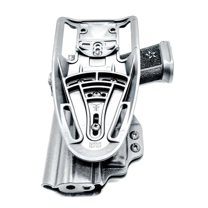 OWB outside the waistband duty & competition holster for the Staccato HD P4.5 and Surefire XC3 from Four Brothers